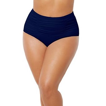 Swimsuits for All Women's Shirred High Waist Swim Brief