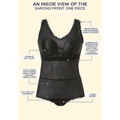 Swimsuits for All Women's Sarong Front One Piece Swimsuit