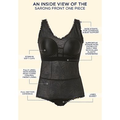 Swimsuits for All Women's Sarong Front One Piece Swimsuit