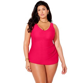 Swimsuits for All Women's Sarong Front One Piece Swimsuit