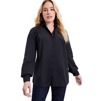 June + Vie Women's Plus Size Poplin La Vie Tunic