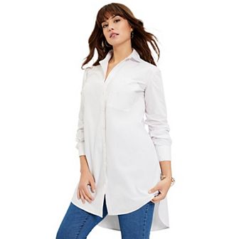 June + Vie Women's Plus Size Poplin La Vie Tunic