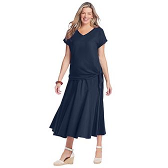 Woman Within Plus Size Side Tie Knit Tee