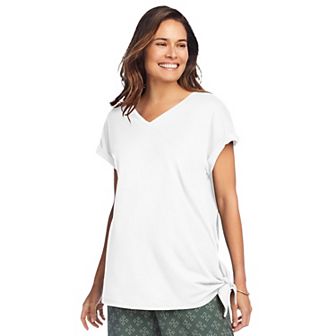 Woman Within Plus Size Side Tie Knit Tee