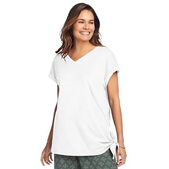 Woman Within Plus Size Side Tie Knit Tee