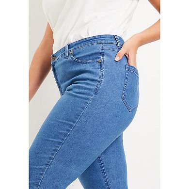 June & Vie Women's Plus Size Curvie Fit Straight-Leg Jeans