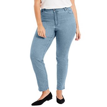 June + Vie Women's Plus Size Curvie Fit Straight-leg Jeans