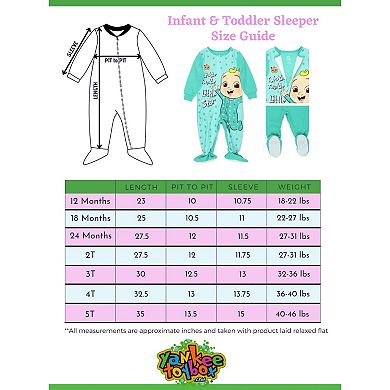 Cocomelon Jj Little Star Toddler Infant Footed Blanket Sleeper Pajamas