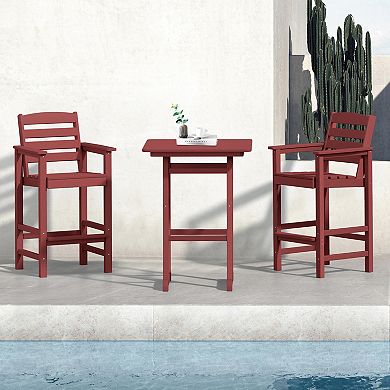 Plastic Tall Adirondack Chair Set Of 3-piece