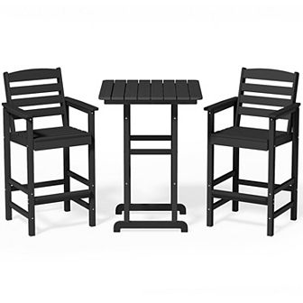Plastic Tall Adirondack Chair Set Of 3 pc