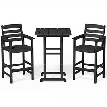 Plastic Tall Adirondack Chair Set Of 3 pc