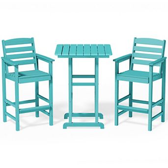Plastic Tall Adirondack Chair Set Of 3 pc