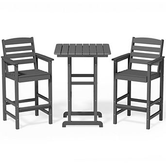 Plastic Tall Adirondack Chair Set Of 3 pc