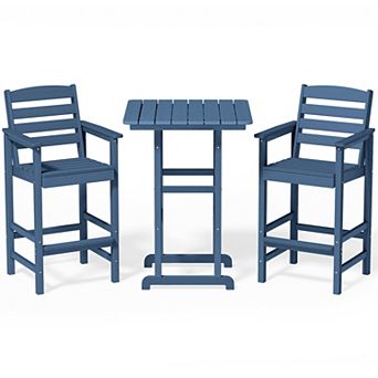 Plastic Tall Adirondack Chair Set Of 3 pc