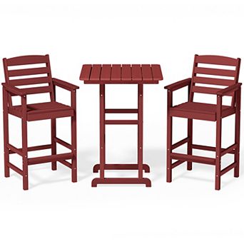 Plastic Tall Adirondack Chair Set Of 3 pc