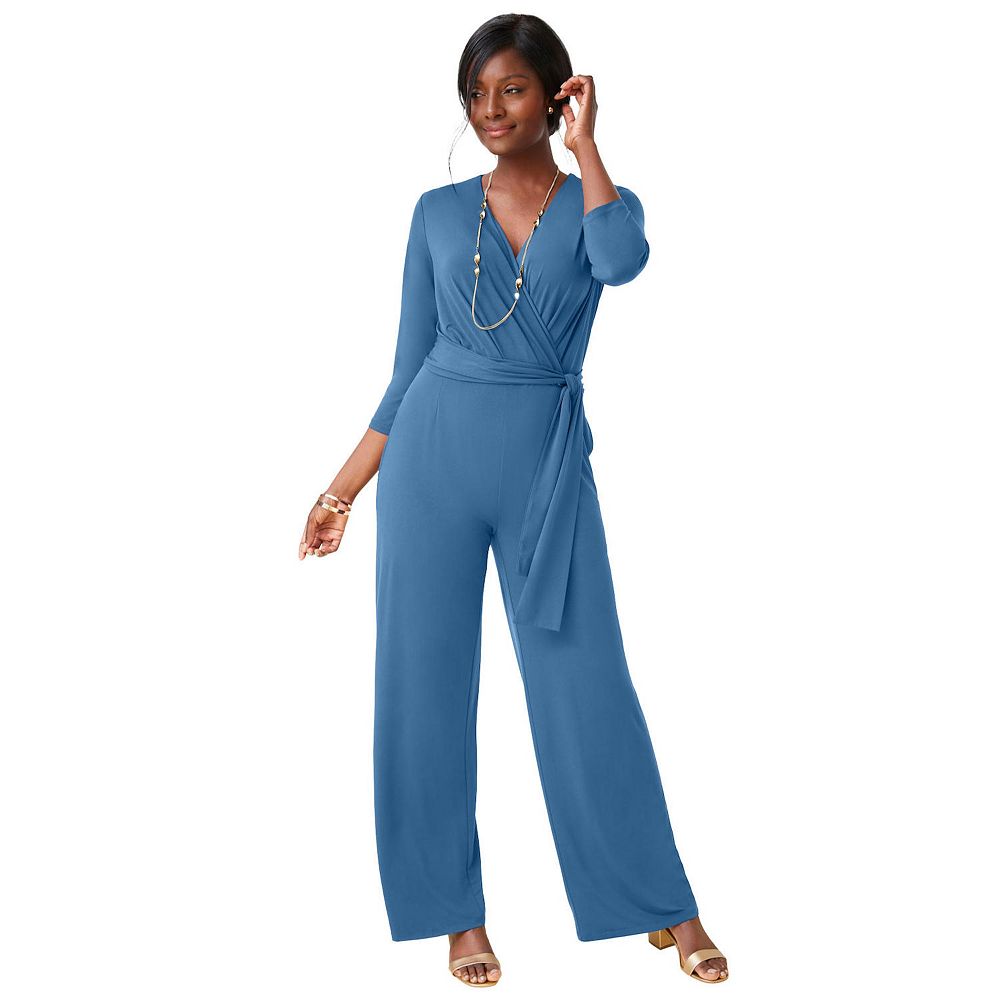 London Classic Charleston Wide Leg Jumpsuit (Heather Grey)