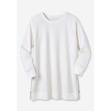 Woman Within Plus Size Side Zip Sweatshirt