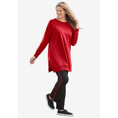 Woman Within Plus Size Side Zip Sweatshirt