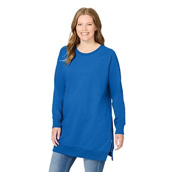 Woman Within Plus Size Side Zip Sweatshirt