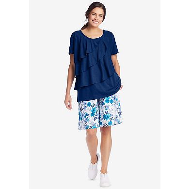Woman Within Plus Size Ruffle Tee