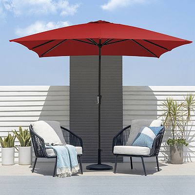 10 x 8 patio umbrella 8'x10' Classic Natural Teak and Weathered Teak Treasure Garden Outdoor Furniture Umbrella