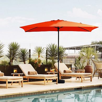 Serwall 8 X 10 Ft. Steel Rectangular Patio Market Umbrella with Crank & Tilt
