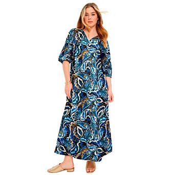 June + Vie Women's Plus Size Halcion Boho Maxi Dress