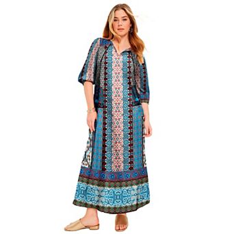 June & Vie Women's Plus Size Boho Maxi Dress