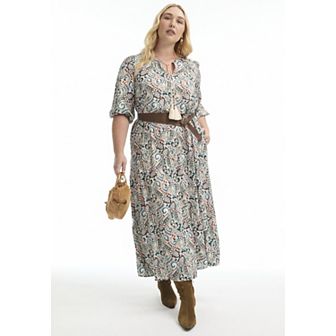 June + Vie Women's Plus Size Halcion Boho Maxi Dress