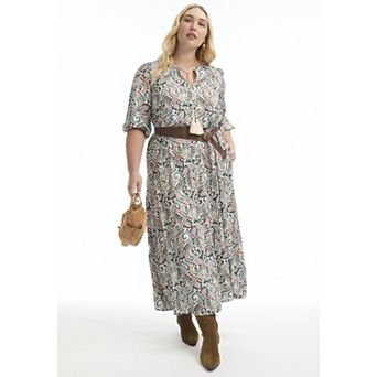 June & Vie Women's Plus Size Boho Maxi Dress