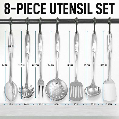 Zulay Kitchen Utensils Set Stainless Steel 8 Piece