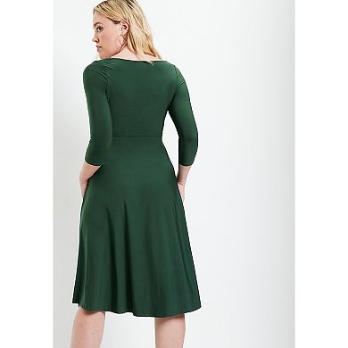 June + Vie Women's Plus Size Sweetheart Swing Dress