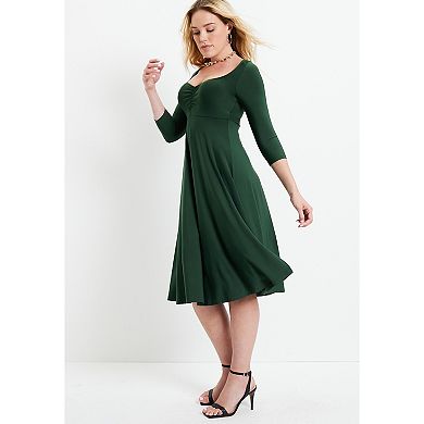 June & Vie Women's Plus Size Sweetheart Swing Dress