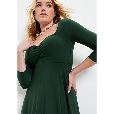 June & Vie Women's Plus Size Sweetheart Swing Dress