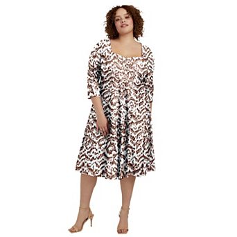 June & Vie Women's Plus Size Sweetheart Swing Dress