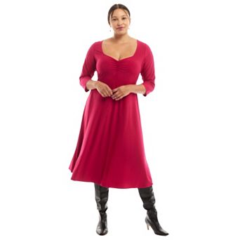 June & Vie Women's Plus Size Sweetheart Swing Dress