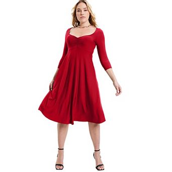 June + Vie Women's Plus Size Sweetheart Swing Dress