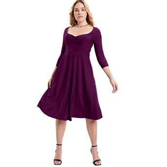 June + Vie Women's Plus Size Sweetheart Swing Dress