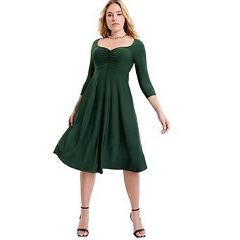 June + Vie Women's Plus Size Sweetheart Swing Dress