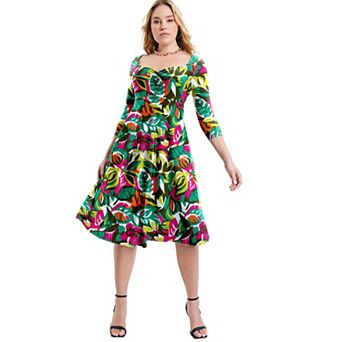 June & Vie Women's Plus Size Sweetheart Swing Dress