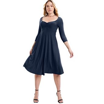 June & Vie Women's Plus Size Sweetheart Swing Dress