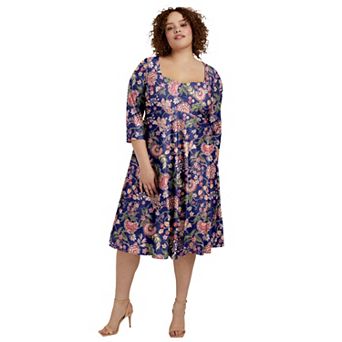 June + Vie Women's Plus Size Sweetheart Swing Dress