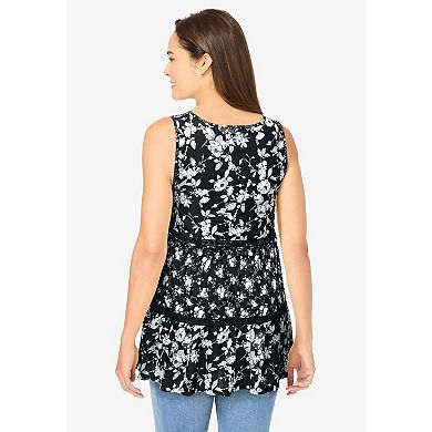 Woman Within Plus Size Tiered Tank