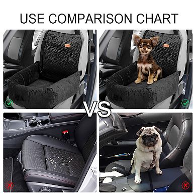 Dog Car Seat Booster Seat Adjustable Straps For Medium Small Sized Pets Seat Travel Bed