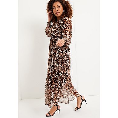 June & Vie Women's Plus Size Tiered Maxi Dress