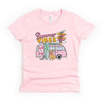 Summer Vibes Dog Youth Short Sleeve Graphic Tee