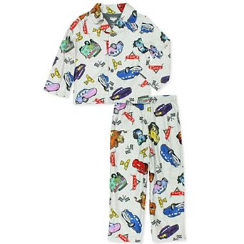 Disney Cars Toddler Kids Flannel Coat Style Pajamas Set