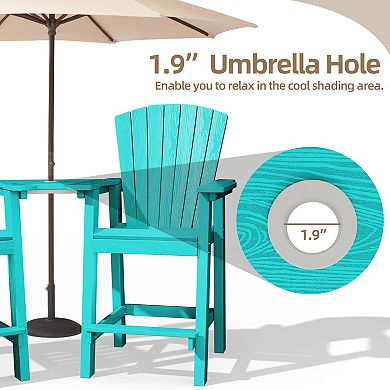 Outdoor Tall Adirondack Chair Set Of 2 With Connecting Tray