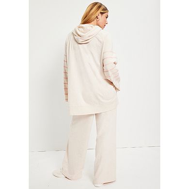 June + Vie Women's Plus Size Bell-Sleeve French Terry Sweatshirt