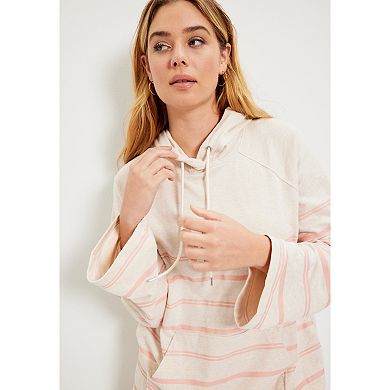 June & Vie Women's Plus Size Bell-Sleeve French Terry Sweatshirt